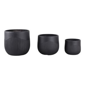 TODDCLIFF SET OF 3 BLACK PLANTER 16 (IN) 1