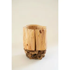 Recycled Fir Wood Vessel on a Mulberry Root Base 3