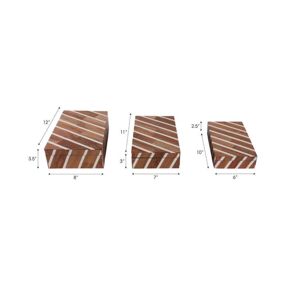 HARVEYWELL SET OF 3 BROWN BOXES 4 (IN)