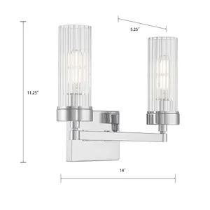 Lida 14'' Wide 2-Light Vanity Light - Chrome 2