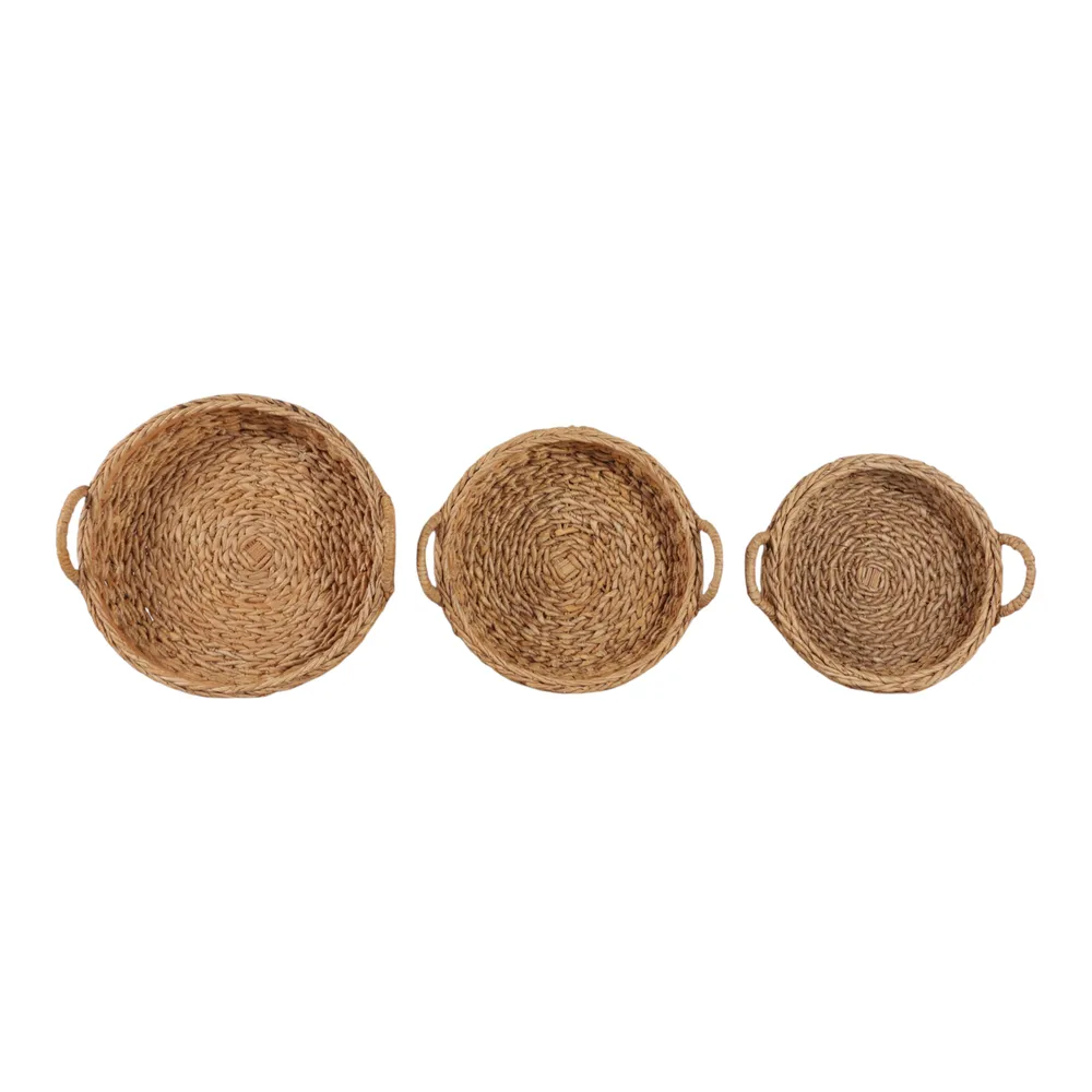 THEADALE SET OF 3 BROWN TRAY 8 (IN)