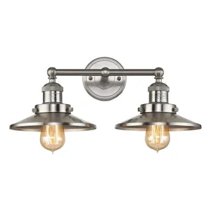 English Pub 18″ Wide 2-Light Vanity Light - Satin Nickel 1