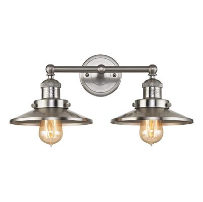 English Pub 18″ Wide 2-Light Vanity Light - Satin Nickel