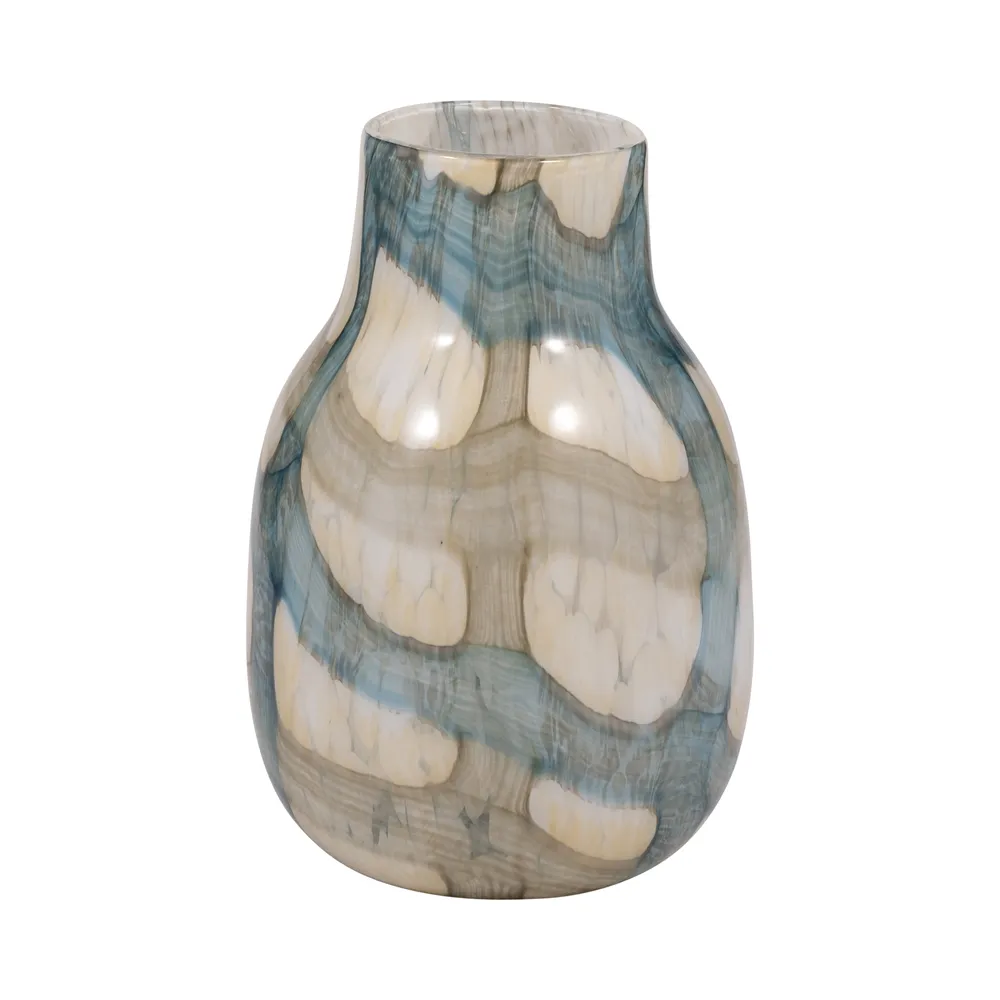 CRANEWORTH BLUE GLASS VASE 10 (IN)