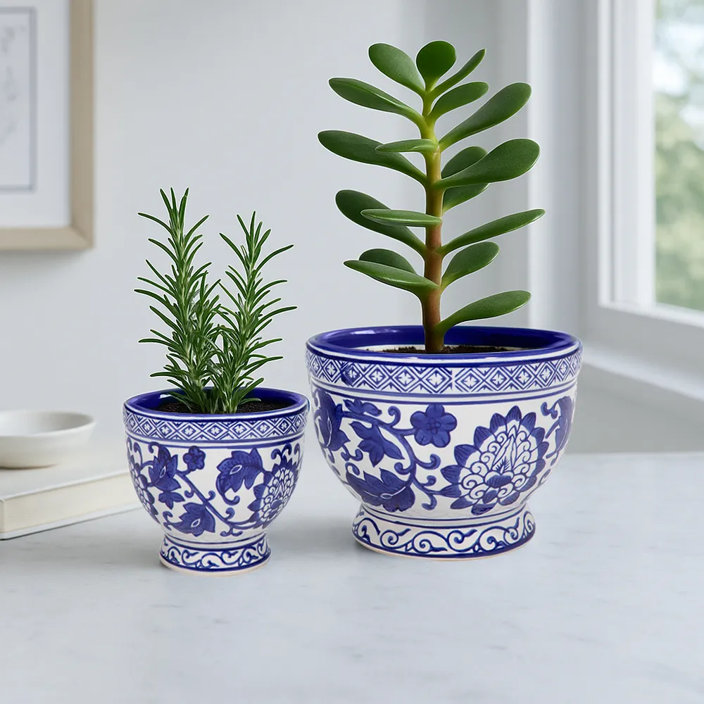 ROYBROOK SET OF 2 BLUE PLANTER 5 (IN)
