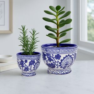 ROYBROOK SET OF 2 BLUE PLANTER 5 (IN) 2