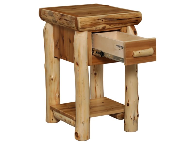 Cedar Mini One Drawer Nightstand - Coffee 2
