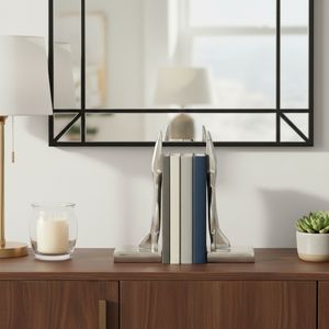 BRAEGROVE SET OF 2 SILVER BOOKENDS 9 (IN) 2