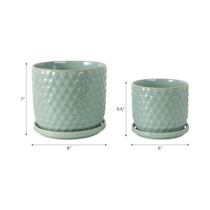 WINTONLAND SET OF 2 GREEN PLANTER 9 (IN) 9