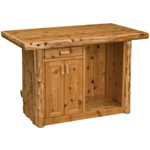 Cedar Log 5-foot Bar - Coffee - Armor Finish - Fridge on Right 3