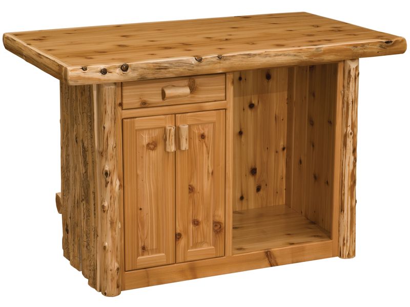 Cedar Log 5-foot Bar - Coffee - Armor Finish - Fridge on Right 3