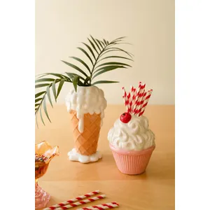 Ceramic Pink Cupcake Vase 3