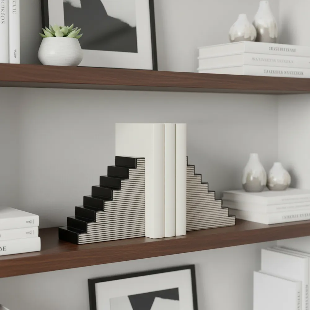 BERGENWIND SET OF 2 BLACK BOOKENDS 6 (IN)