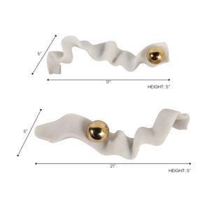BOLTONMOOR SET OF 2 WHITE WALL SCULPTURES 5 (IN) 8