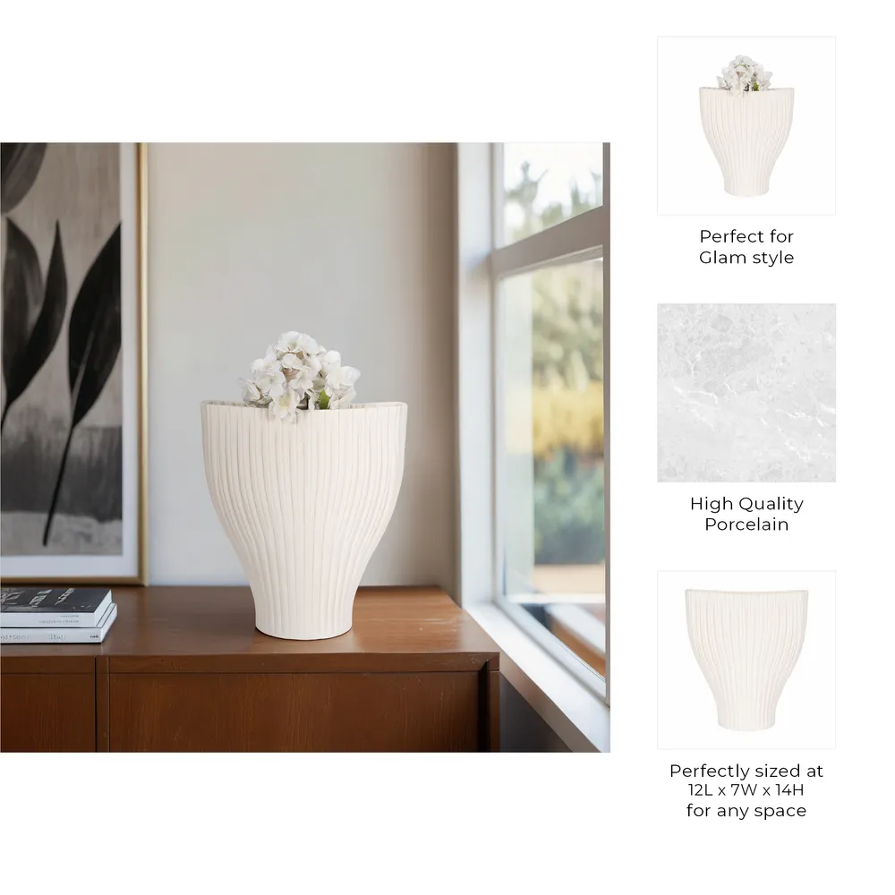 STORMTON IVORY VASE 14 (IN)