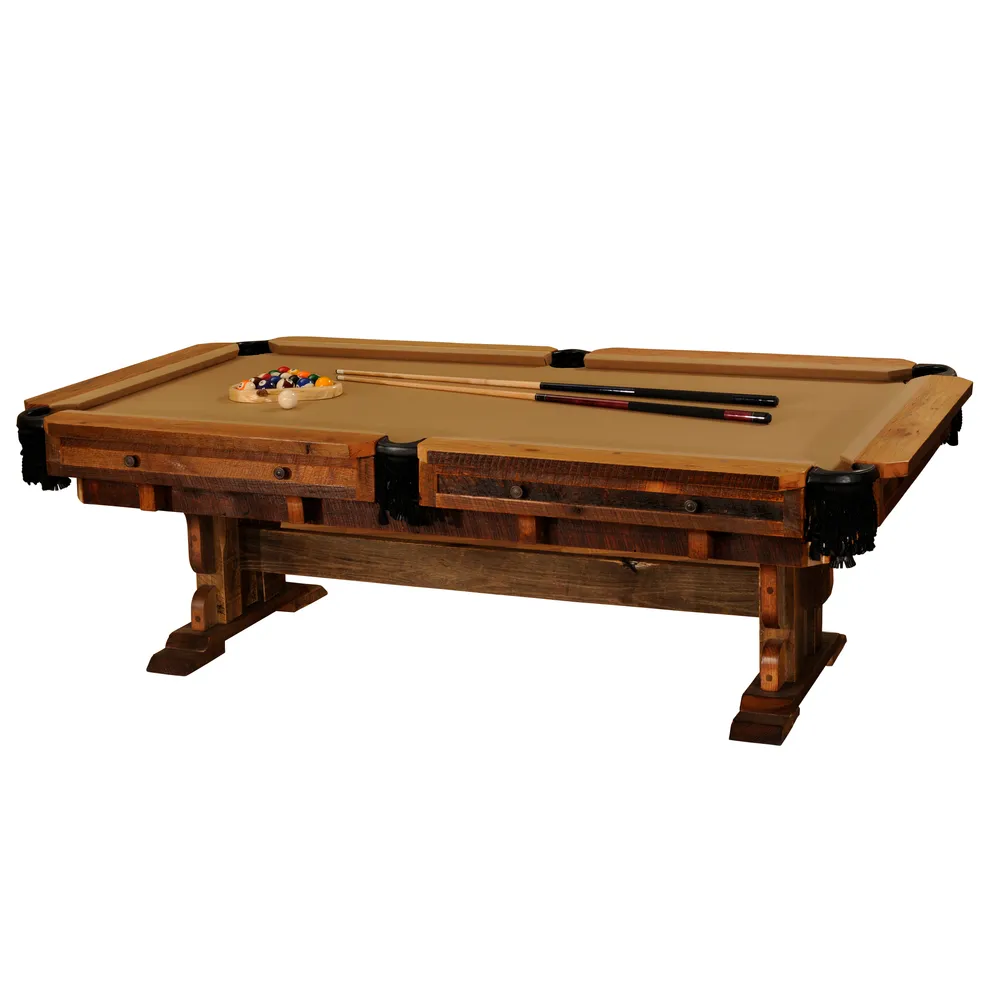 Barnwood Pool Table - (includes cloth) - Setup to be coordinated locally by customer