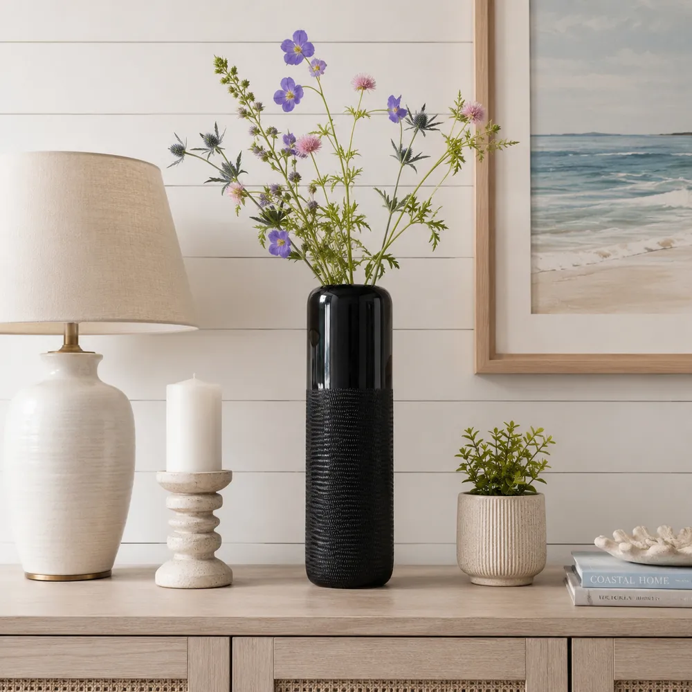 BECKHAVEN BLACK VASE 18 (IN)