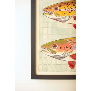 Framed Painting of Two Fish 2