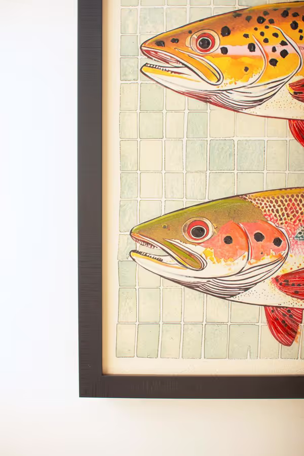 Framed Painting of Two Fish