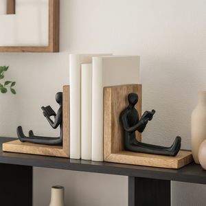 NICOLEMILL SET OF 2 BROWN BOOKENDS 7 (IN) 10
