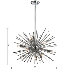 Burst 27'' Wide 12-Light Chandelier - Polished Chrome 2