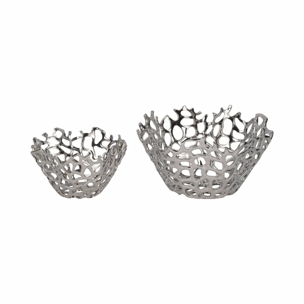 RAYMONDOAK SET OF 2 SILVER BOWLS 8 (IN)