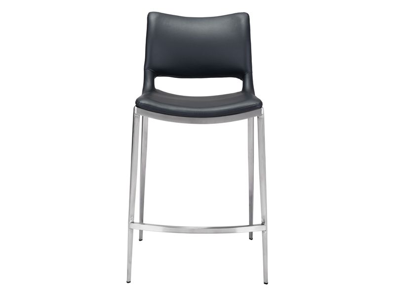 Ace Counter Stool Black & Silver 4