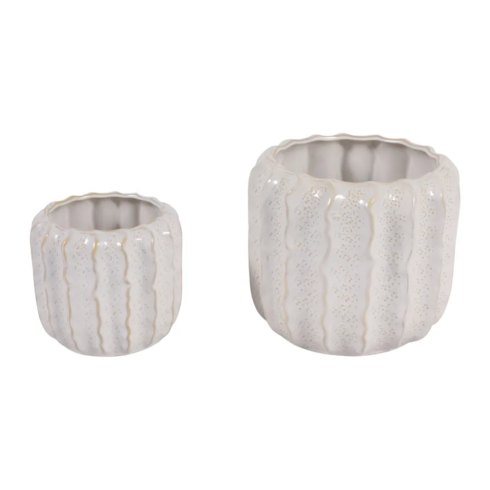 VALBEACH SET OF 2 IVORY PLANTER 7 (IN)