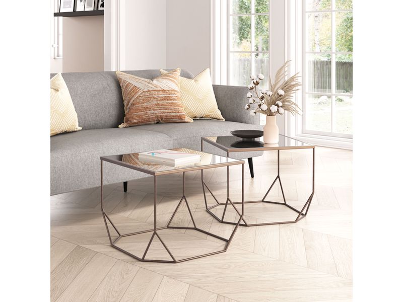 Arzon Coffee Table Set Bronze 2