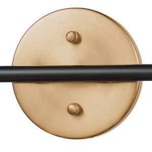 Boudreaux 15'' Wide 2-Light Vanity Light - Matte Black with Antique Gold 3