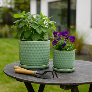 WINTONLAND SET OF 2 GREEN PLANTER 9 (IN) 2