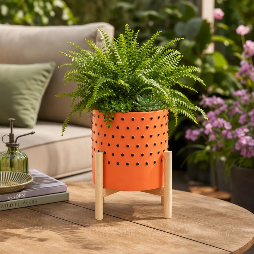 MORTONVALE ORANGE PLANTER 11 (IN)
