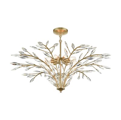 Flora Grace 38″ Wide 9-Light Chandelier - Champagne Gold