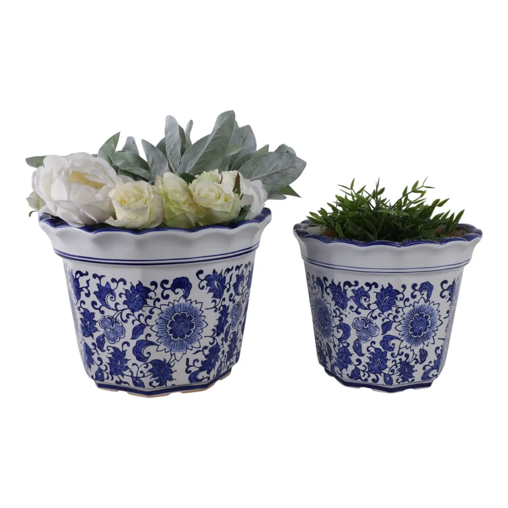 ENOCHFIELD SET OF 2 BLUE PLANTER 9 (IN)