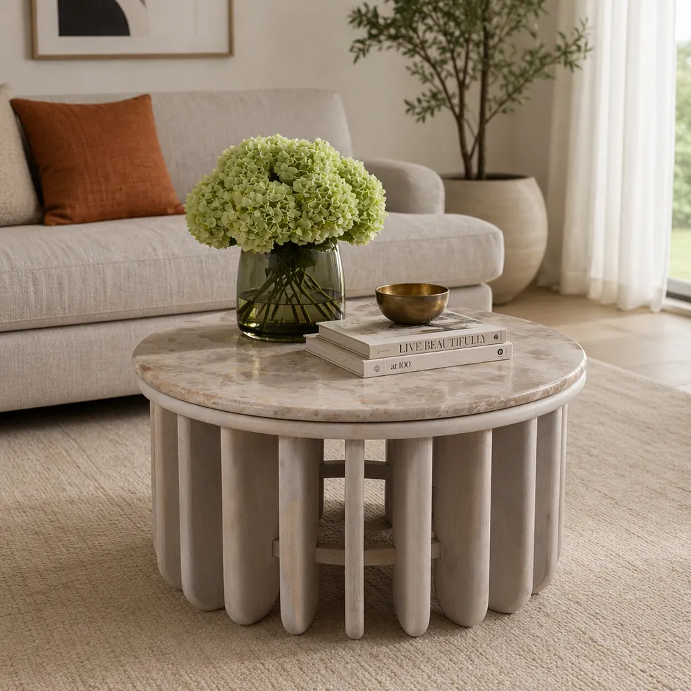 HILTONOAK WHITE COFFEE TABLE 16 (IN)