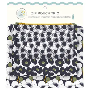 Windflower Flower Zip Pouch Trio(set 3) 3