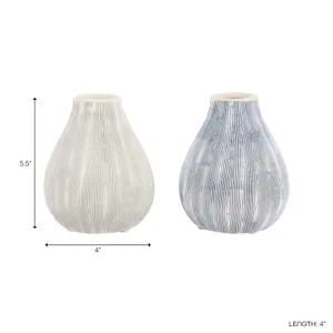 HARKENTON SET OF 2 BLUE VASES 5 (IN) 8