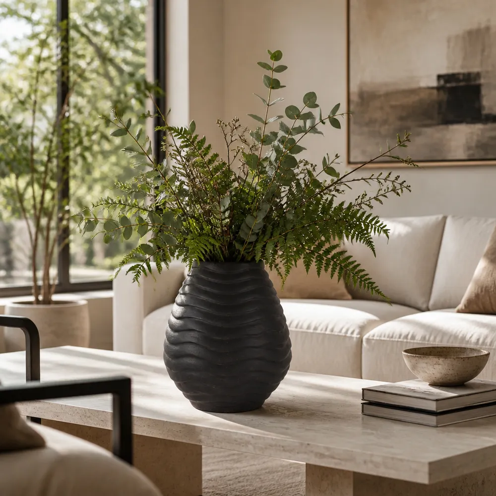 HAVENOAK BLACK VASE 14 (IN)