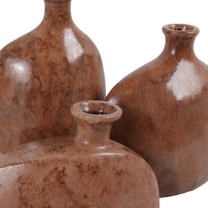 BENTONFIELD SET OF 3 BROWN VASES 9 (IN) 6