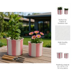 RAFESHAW SET OF 2 PINK PLANTER 7 (IN) 11