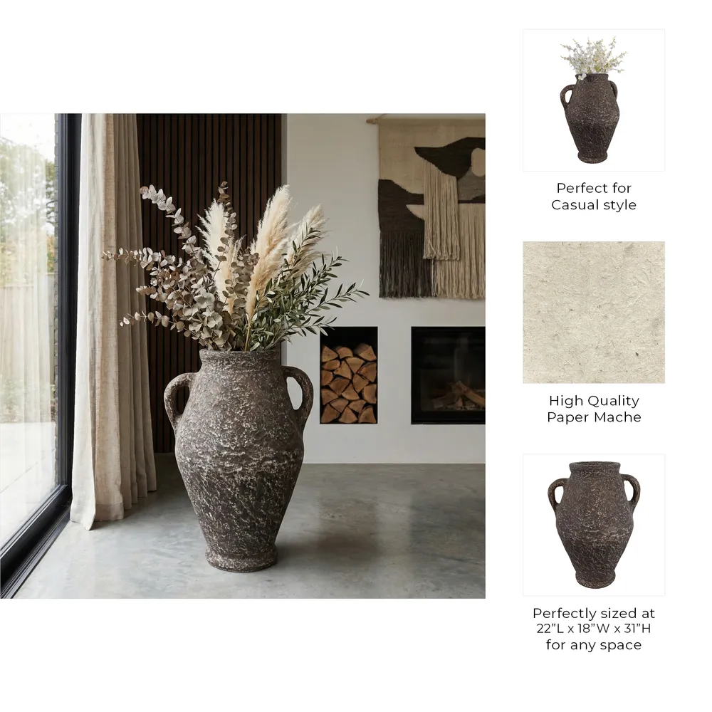 NATESTONE BROWN VASE 31 (IN)