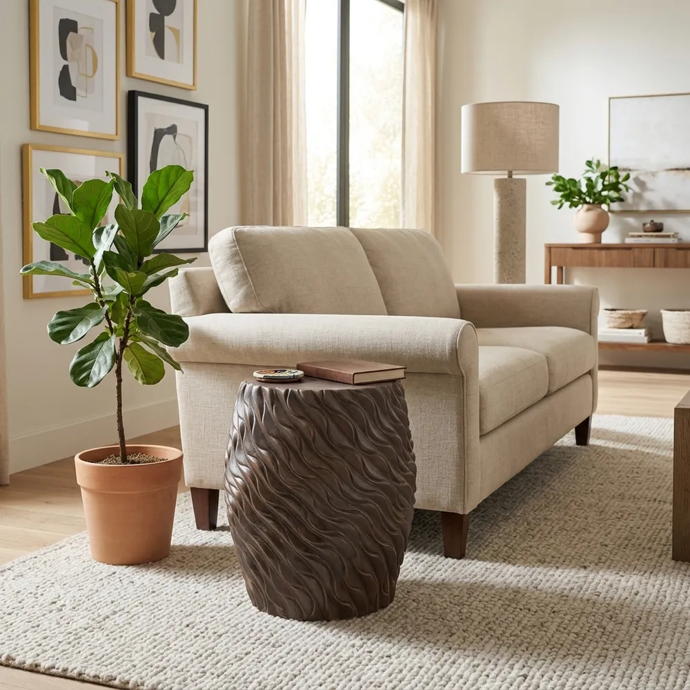DEWEYHOLM BROWN GARDEN STOOL 20 (IN)