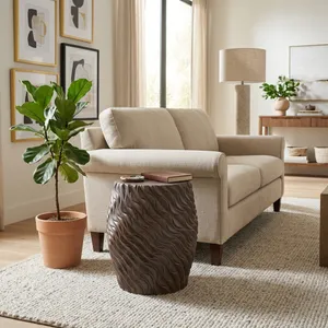 DEWEYHOLM BROWN GARDEN STOOL 20 (IN) 2