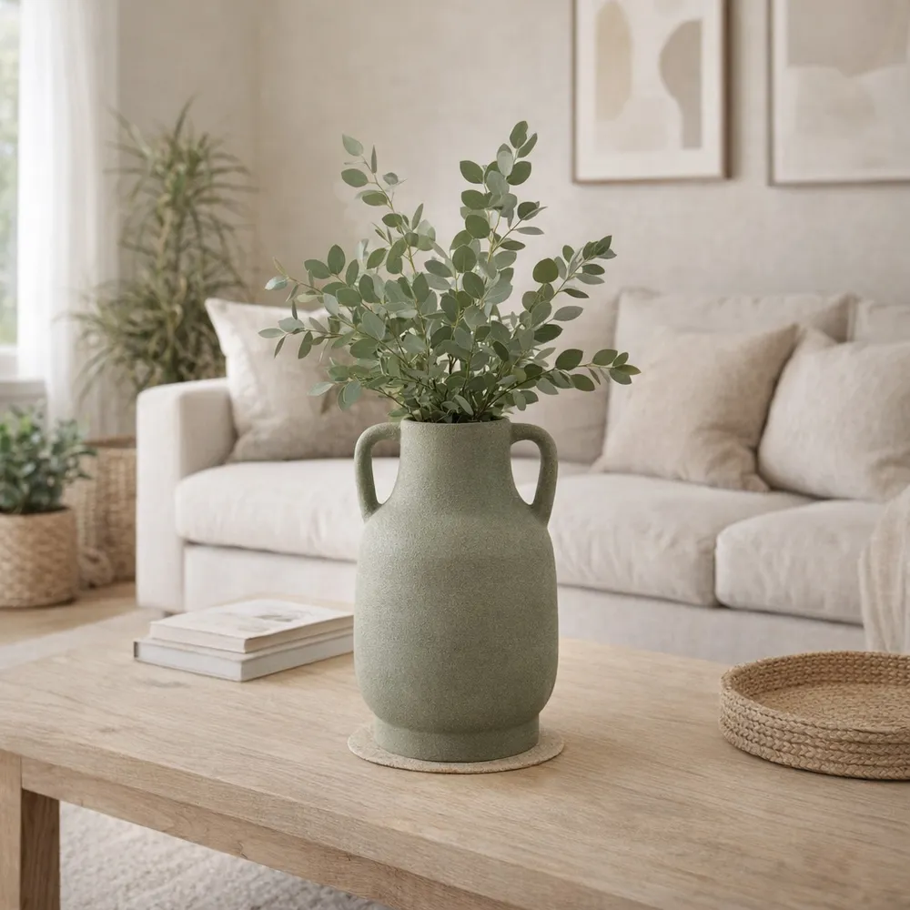 CALMOOR GREEN VASE 14 (IN)