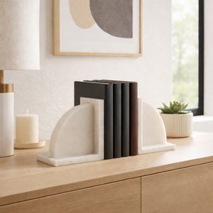 JULIANWIND SET OF 2 WHITE BOOKENDS 6 (IN) 11