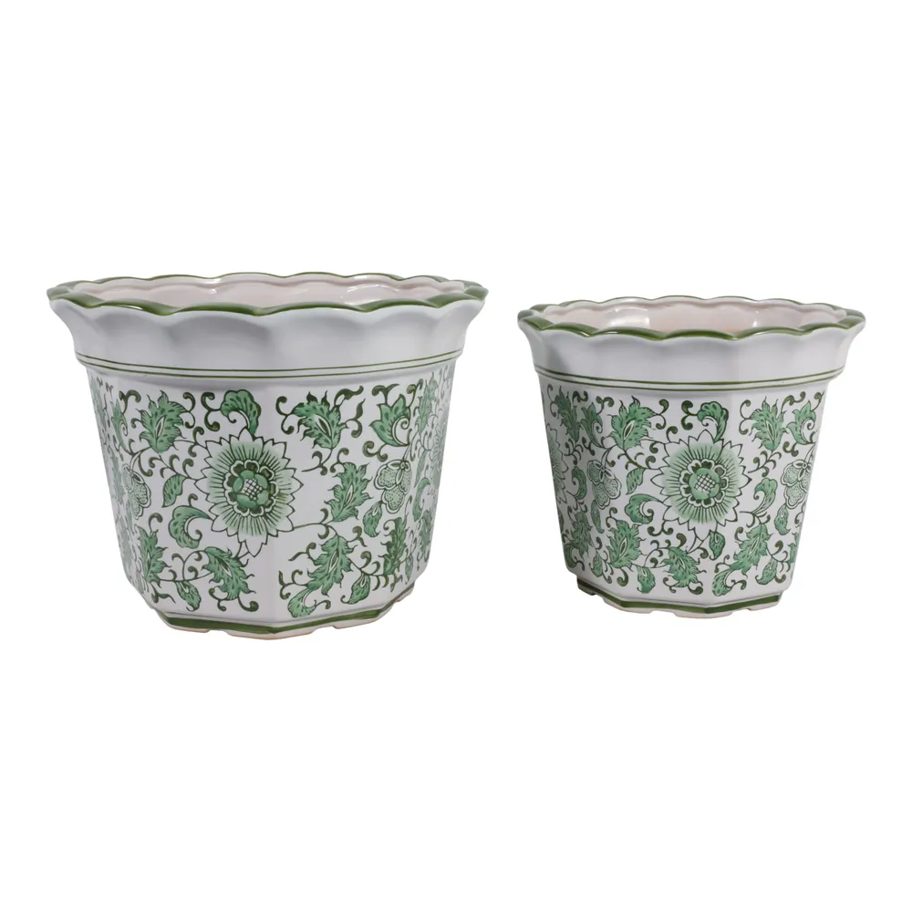 ENOCHFIELD SET OF 2 GREEN PLANTER 9 (IN)