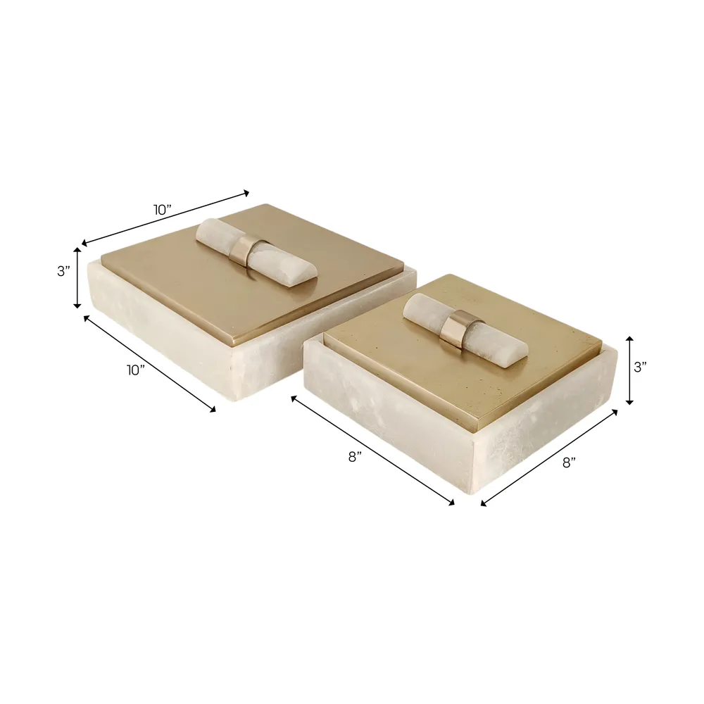 BAYARDWOOD SET OF 2 GOLD BOXES 4 (IN)