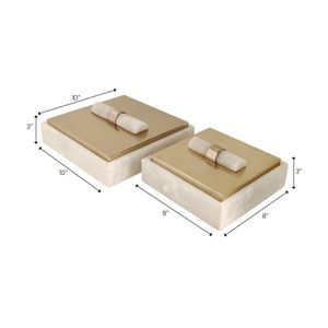BAYARDWOOD SET OF 2 GOLD BOXES 4 (IN) 4
