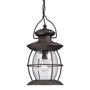Village Lantern 8'' Wide 1-Light Outdoor Pendant - Weathered Charcoal 1