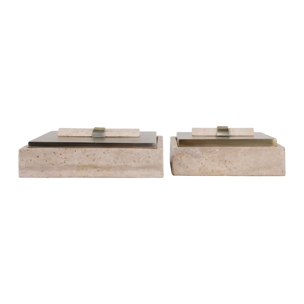 BAYARDWOOD SET OF 2 GOLD BOXES 4 (IN)